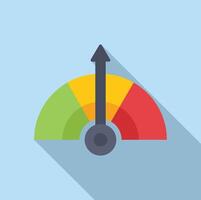 Arrow gauge survey icon flat vector. Satisfaction level vector