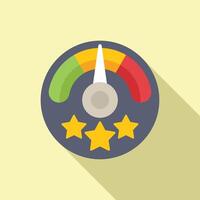 Stars level survey icon flat vector. Star button rank vector