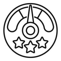 Stars level survey icon outline vector. Star button rank vector