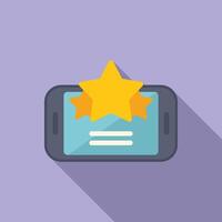 Online smartphone rating icon flat vector. Star button rank vector