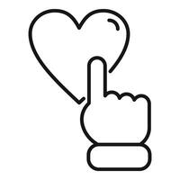 Click like heart online icon outline vector. Normal game button vector