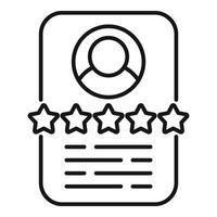 Online profile rating icon outline vector. Button rank grin vector