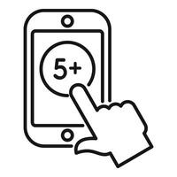 Phone satisfaction level icon outline vector. Good customer vector