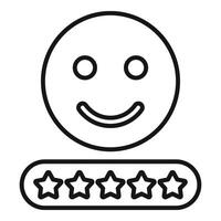 Fast rating emoji icon outline vector. Game star button vector