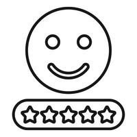 Fast rating emoji icon outline vector. Game star button vector