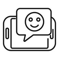 Emoji smiling level icon outline vector. Button rank user vector