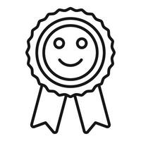 Positive survey emblem icon outline vector. Expression user vector