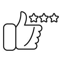 Thumb up level icon outline vector. Game excellent user vector
