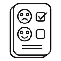 Approved negative survey icon outline vector. User online rank vector