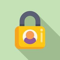 User padlock code icon flat vector. Mobile registration vector