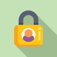 User padlock code icon flat vector. Mobile registration vector