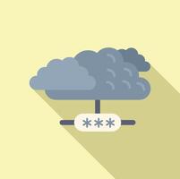 Cloud data access icon flat vector. Low step safe vector