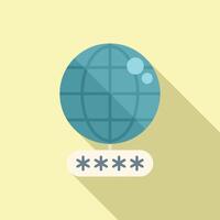 Global message alert icon flat vector. Phone safe account vector