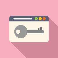 Key pass access icon flat vector. Computer account vector