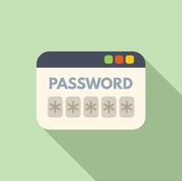 Web password icon flat vector. Change online view vector