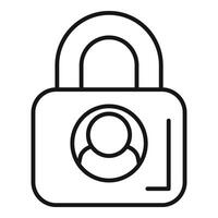 User padlock code icon outline vector. Mobile registration vector