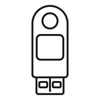 Usb flash with password icon outline vector. Phone id process vector