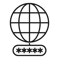 Global message alert icon outline vector. Phone safe account vector