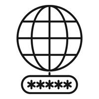 Global message alert icon outline vector. Phone safe account vector