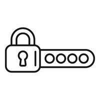 New password lock icon outline vector. Secure message vector