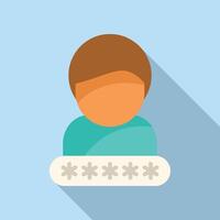 Change user password icon flat vector. Two step access vector