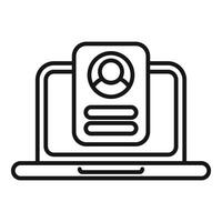 Laptop user access icon outline vector. Two factor authentication vector