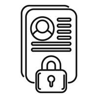 Lock online document icon outline vector. Password access process vector