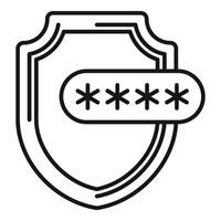 Password shield access icon outline vector. Multi authentication vector