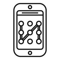 desbloquear imagen código en teléfono icono contorno vector. cuenta intimidad vector