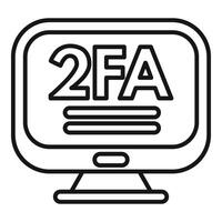 2FA account access icon outline vector. Multi registration account vector