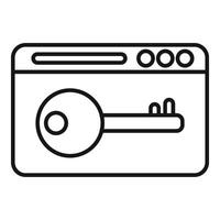 Key pass access icon outline vector. Computer account vector