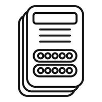 Document password icon outline vector. Access computer vector