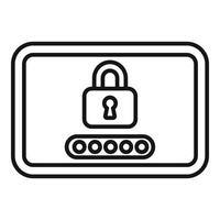 Tablet enter passcode icon outline vector. Access computer vector