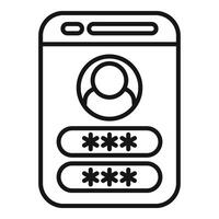 User passcode access icon outline vector. Register verify vector