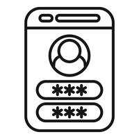 User passcode access icon outline vector. Register verify vector