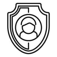 Secured user shield icon outline vector. Two factor authentication vector