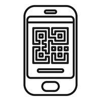 Scan qr code with phone icon outline vector. Login account vector