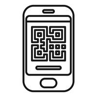 Scan qr code with phone icon outline vector. Login account vector