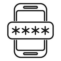 New message phone icon outline vector. Access account vector