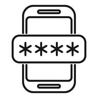 nuevo mensaje teléfono icono contorno vector. acceso cuenta vector