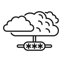 Cloud data access icon outline vector. Low step safe vector
