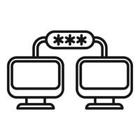 Change network password icon outline vector. Dual process vector