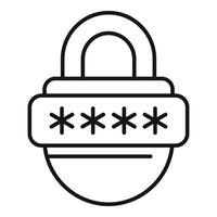 Lock online data icon outline vector. Access learning vector