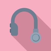 Hearing device icon flat vector. Aid education vector