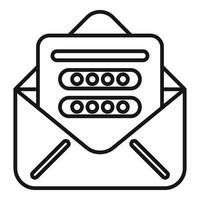 Safe new mail icon outline vector. Step safe cellular vector