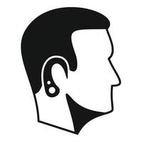 Social medicine health icon simple vector. Person head device vector