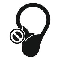 Hearing aid device icon simple vector. Mute social health vector