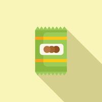 Candy food package icon flat vector. Sweet cereal food vector