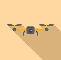 Device aerial videography icon flat vector. Filming operator vector