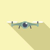 Drone camera filming icon flat vector. Aerial videography vector